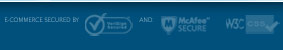 VeriSign Secured, McAfee Secure, W3C CSS compliant